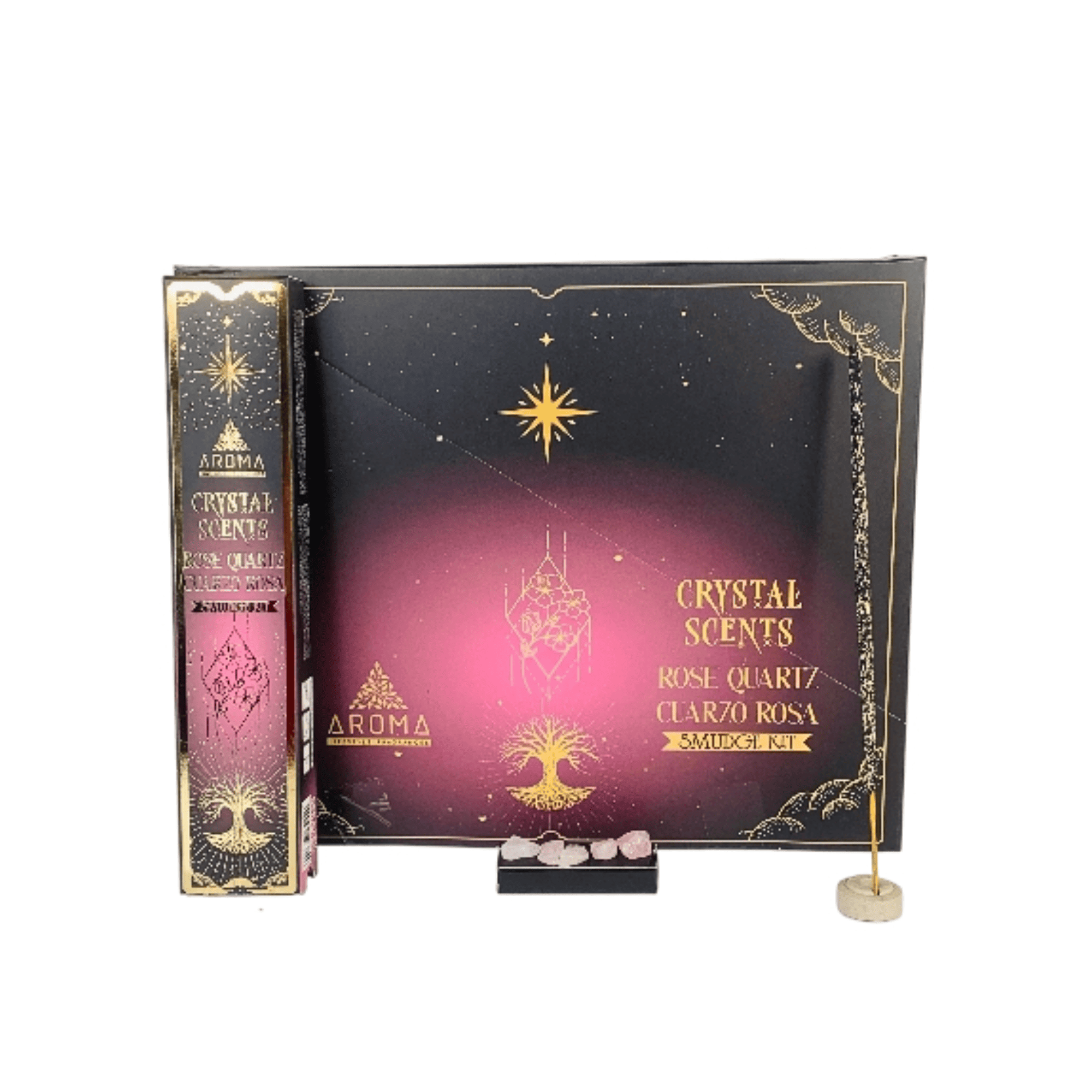 Aroma Crystal Rose Quartz Smudge Kit-25g